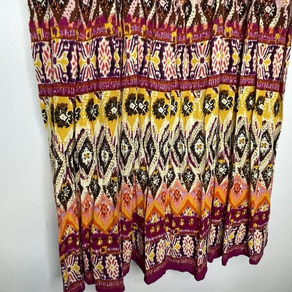 Chaudry KC Multicolor Argyle Pull On Boho Maxi Skirt Womans Size L Southwest - Picture 5 of 12